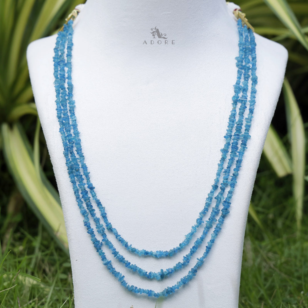 Lavendria 3 Layer Raw Stone Long Neckpiece
