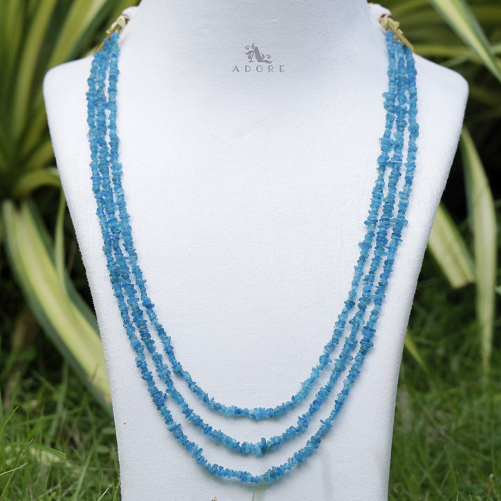 Lavendria 3 Layer Raw Stone Long Neckpiece