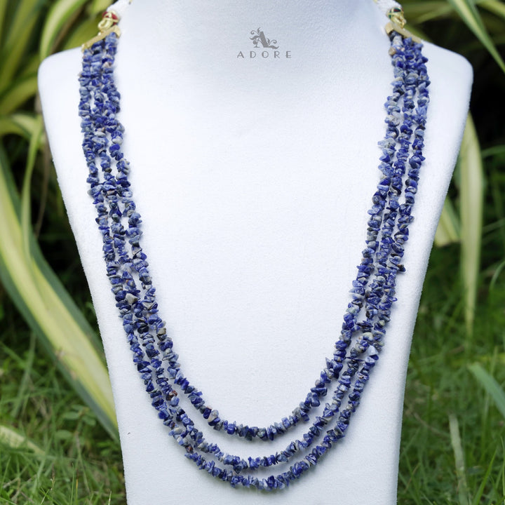 Lavendria 3 Layer Raw Stone Long Neckpiece